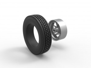 Front custom wheel of semi truck Version 7 Scale 1 to 25 3D Принт Модель
