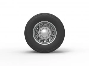Rear custom wheel of semi truck Version 7 Scale 1 to 25 3D Print Model