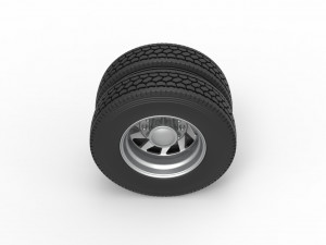 Rear custom wheel of semi truck Version 7 Scale 1 to 25 3D-printmodel
