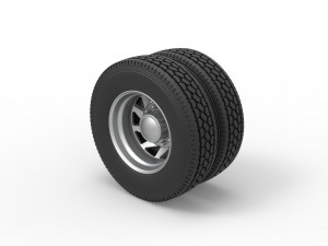 Rear custom wheel of semi truck Version 7 Scale 1 to 25 3D-printmodel