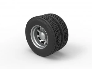 Rear custom wheel of semi truck Version 7 Scale 1 to 25 3D Print Model