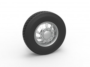 Front custom wheel of semi truck Version 8 Scale 1 to 25 3Dプリントモデル