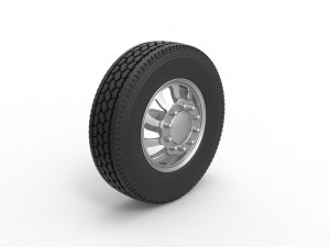 Front custom wheel of semi truck Version 8 Scale 1 to 25 3D प्रिंट मॉडल