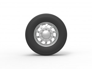 Front custom wheel of semi truck Version 8 Scale 1 to 25 3D प्रिंट मॉडल