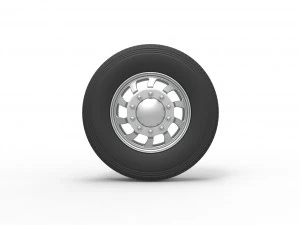 Front custom wheel of semi truck Version 8 Scale 1 to 25 3D Print Model