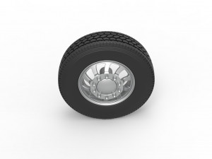 Front custom wheel of semi truck Version 8 Scale 1 to 25 3D प्रिंट मॉडल