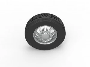 Front custom wheel of semi truck Version 8 Scale 1 to 25 3D Print Model