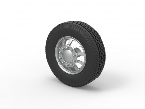 Front custom wheel of semi truck Version 8 Scale 1 to 25 3D प्रिंट मॉडल