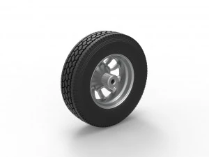 Front custom wheel of semi truck Version 8 Scale 1 to 25 3D Print Model