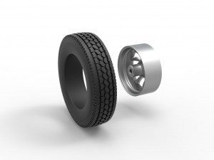 Front custom wheel of semi truck Version 8 Scale 1 to 25 3D प्रिंट मॉडल