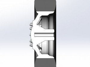 Front custom wheel of semi truck Version 8 Scale 1 to 25 3D प्रिंट मॉडल