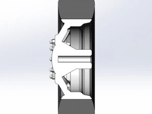 Front custom wheel of semi truck Version 8 Scale 1 to 25 3D Print Model
