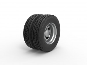 Rear custom wheel of semi truck Version 8 Scale 1 to 25 3D Принт Модель