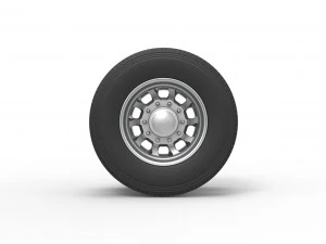 Rear custom wheel of semi truck Version 8 Scale 1 to 25 3D Print Model