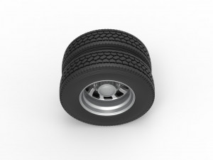 Rear custom wheel of semi truck Version 8 Scale 1 to 25 3D Принт Модель