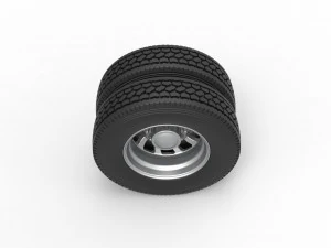 Rear custom wheel of semi truck Version 8 Scale 1 to 25 3D Print Model