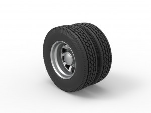 Rear custom wheel of semi truck Version 8 Scale 1 to 25 3D Принт Модель