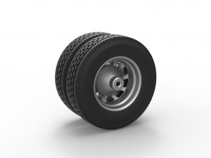 Rear custom wheel of semi truck Version 8 Scale 1 to 25 3D Принт Модель