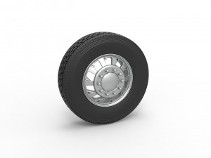 Front custom wheel of semi truck Version 9 Scale 1 to 25 3D 프린트 모델