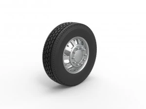 Front custom wheel of semi truck Version 9 Scale 1 to 25 3D Print Model