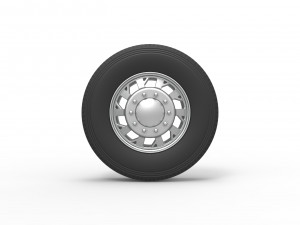 Front custom wheel of semi truck Version 9 Scale 1 to 25 3D Baskı Modeli
