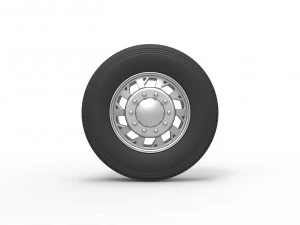 Front custom wheel of semi truck Version 9 Scale 1 to 25 3D Print Model