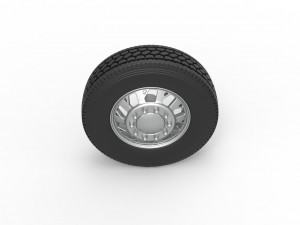 Front custom wheel of semi truck Version 9 Scale 1 to 25 3D Baskı Modeli