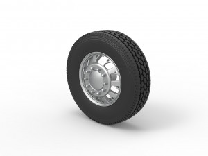 Front custom wheel of semi truck Version 9 Scale 1 to 25 3D Baskı Modeli