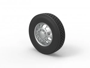 Front custom wheel of semi truck Version 9 Scale 1 to 25 3D Print Model