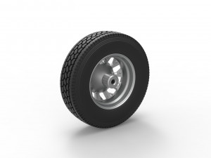 Front custom wheel of semi truck Version 9 Scale 1 to 25 3D Baskı Modeli