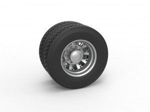 Rear custom wheel of semi truck Version 9 Scale 1 to 25 Modelo de impresión 3D