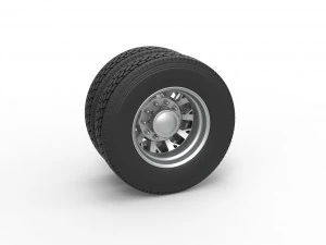 Roda traseira customizada de semi caminhão Versão 9 Escala 1 a 25 Modelo de Impressão 3D