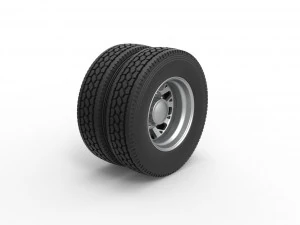 Rear custom wheel of semi truck Version 9 Scale 1 to 25 3D Print Model