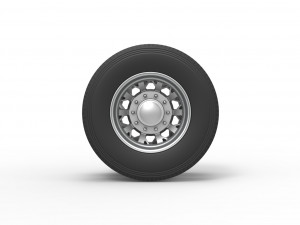 Rear custom wheel of semi truck Version 9 Scale 1 to 25 3D Baskı Modeli