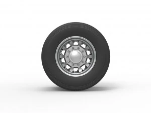 Rear custom wheel of semi truck Version 9 Scale 1 to 25 3D Print Model