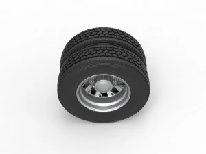 Rear custom wheel of semi truck Version 9 Scale 1 to 25 3D Print Model