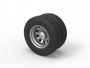 Rear custom wheel of semi truck Version 9 Scale 1 to 25 3D Baskı Modeli