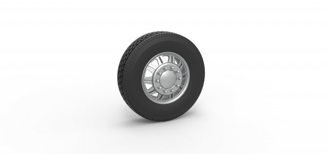 Front custom wheel of semi truck Version 10 Scale 1 to 25 Modèles 3D en vedette .c4d .max .obj .3ds .fbx .stl .blend 
