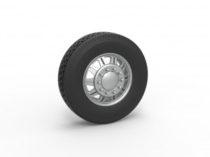 Front custom wheel of semi truck Version 10 Scale 1 to 25 3D-Druckmodell