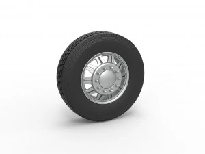 Ruota anteriore personalizzata del semirimorchio Versione 10 Scala da 1 a 25 Modello di stampa 3D