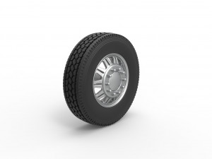 Front custom wheel of semi truck Version 10 Scale 1 to 25 Modèles 3D en vedette