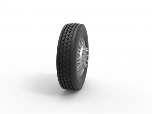 Front custom wheel of semi truck Version 10 Scale 1 to 25 3D Print Model