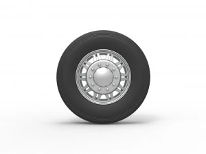 Front custom wheel of semi truck Version 10 Scale 1 to 25 3D Print Model
