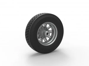 Front custom wheel of semi truck Version 10 Scale 1 to 25 3D Print Model