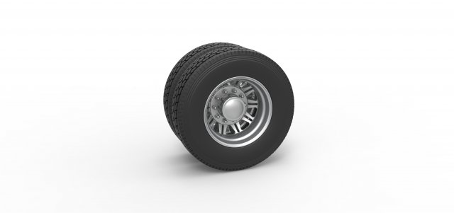Rear custom wheel of semi truck Version 10 Scale 1 to 25 3D Принт Модель .c4d .max .obj .3ds .fbx .stl .blend 