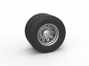 Rear custom wheel of semi truck Version 10 Scale 1 to 25 3D Принт Модель