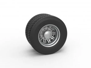Ruota posteriore personalizzata del semirimorchio Versione 10 Scala da 1 a 25 Modello di stampa 3D