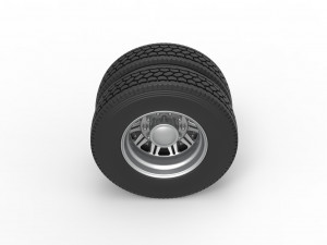 Rear custom wheel of semi truck Version 10 Scale 1 to 25 3D Принт Модель