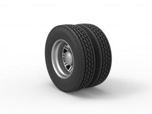 Rear custom wheel of semi truck Version 10 Scale 1 to 25 3D Принт Модель
