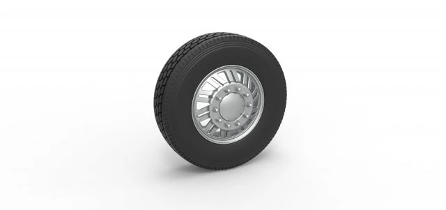 Front custom wheel of semi truck Version 11 Scale 1 to 25 3D Print Model .c4d .max .obj .3ds .fbx .stl .blend 